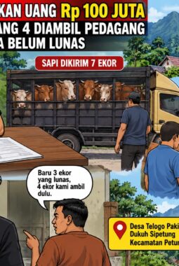 Diduga Gelapkan uang 100juta sapi dikirim 7 yang 4 diambil pedagang karna belum lunas di desa telogo pakis dukuh sipetung kecamatan petungkriono